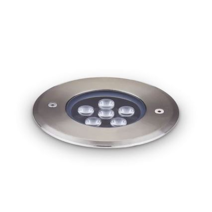 Ideal Lux - Lampada LED segnapasso FLOOR LED/6W/230V diametro 12 cm CRI 90 IP67 cromo lucido