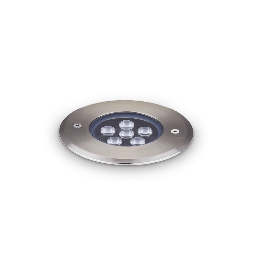 Ideal Lux - Lampada LED segnapasso FLOOR LED/6W/230V diametro 12 cm CRI 90 IP67 cromo lucido