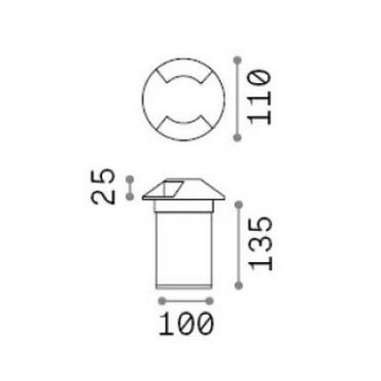 Ideal Lux - Lampada LED segnapasso ROCKET LED/3W/230V CRI 90 IP65 cromo opaco
