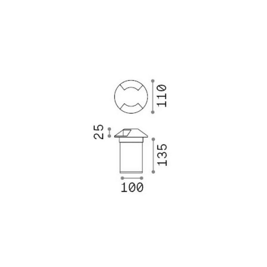 Ideal Lux - Lampada LED segnapasso ROCKET LED/3W/230V CRI 90 IP65 cromo opaco