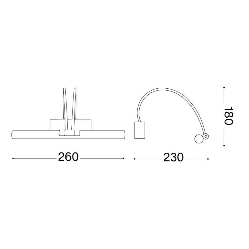 Ideal Lux - Lampada per quadri a LED BOW LED/3,5W/230V CRI 90 26 cm ottone