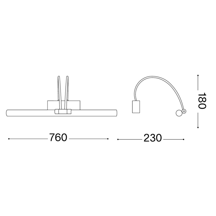 Ideal Lux - Lampada per quadri LED BOW LED/8W/230V cromo lucido