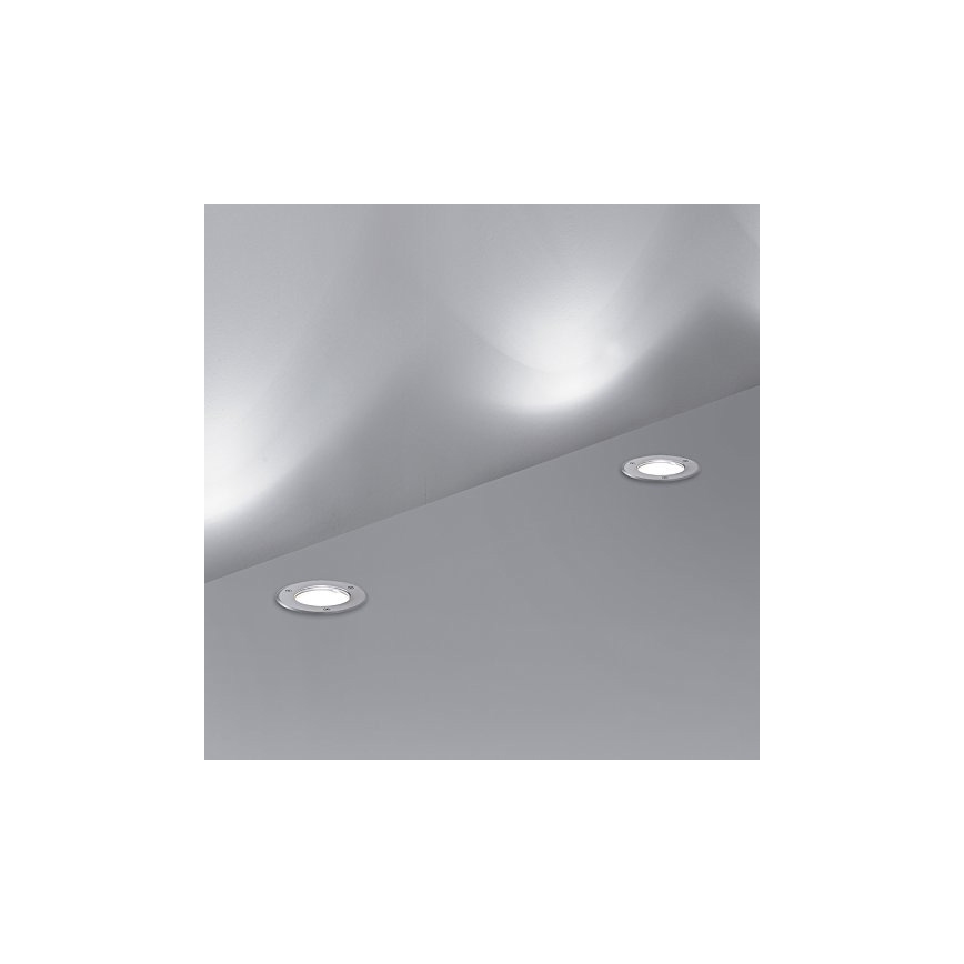Ideal Lux - Lampada segnapasso da esterno PARK 1xGU10/20W/230V IP65 cromo opaco