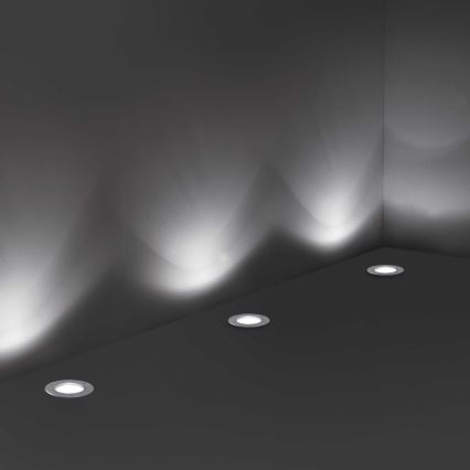 Ideal Lux - Lampada segnapasso da esterno PARK 1xGU10/20W/230V IP65 cromo opaco