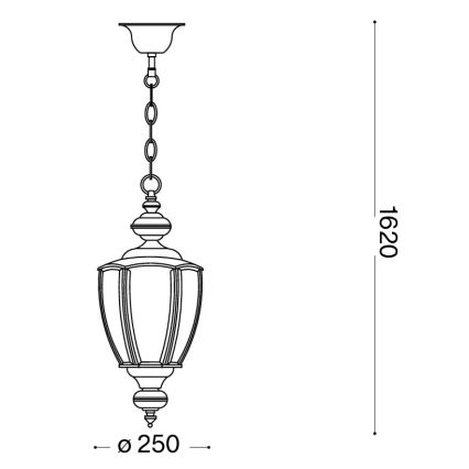 Ideal Lux - Lampadario a catena 1xE27/60W/230V Ø 25 cm cromo lucido