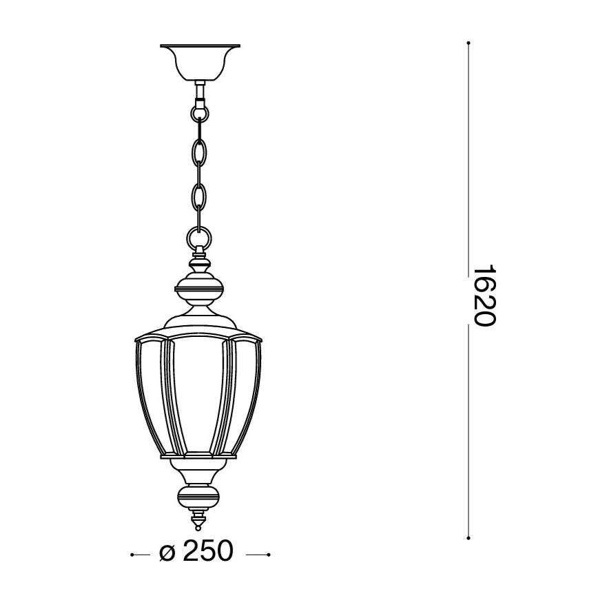 Ideal Lux - Lampadario a catena 1xE27/60W/230V Ø 25 cm cromo lucido