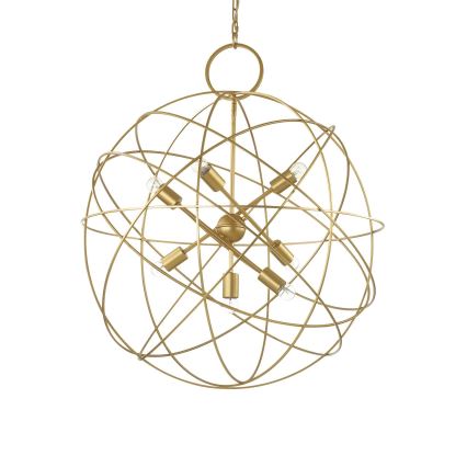 Ideal Lux - Lampadario a catena KONSE 7xE27/60W/230V Ø 80 cm dorato