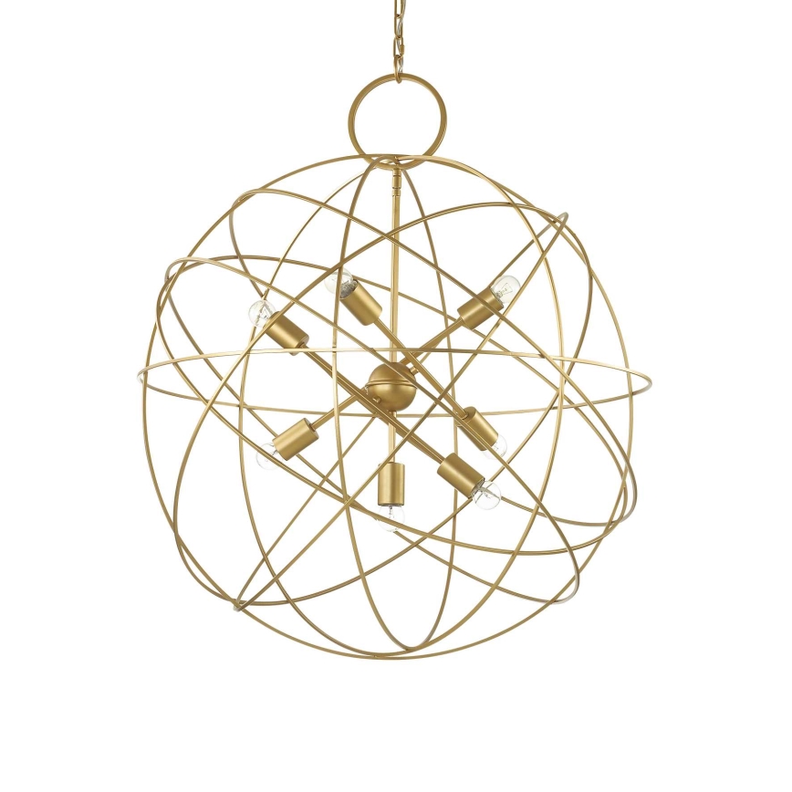 Ideal Lux - Lampadario a catena KONSE 7xE27/60W/230V Ø 80 cm dorato