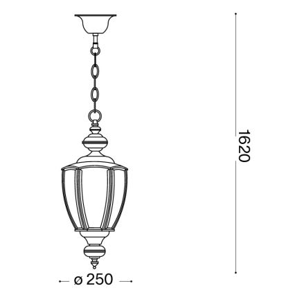 Ideal Lux - Lampadario a catena NORMA 1xE27/60W/230V Ø 25 cm bronzo