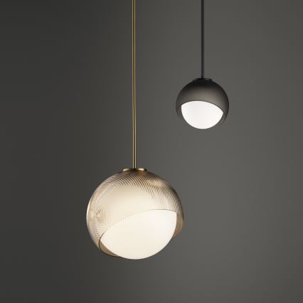 Ideal Lux - Lampadario a cavo BLOOM 1xE27/42W/230V diam. 30 cm oro/beige fumé