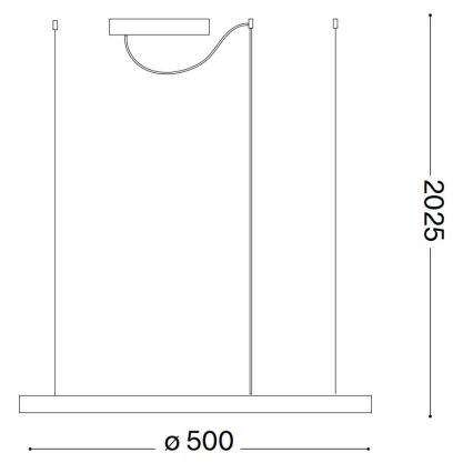 Ideal Lux - Lampadario a sospensione su cavo ORACLE SLIM LED/29W/230V 4000K CRI 90 Ø 50 cm nero