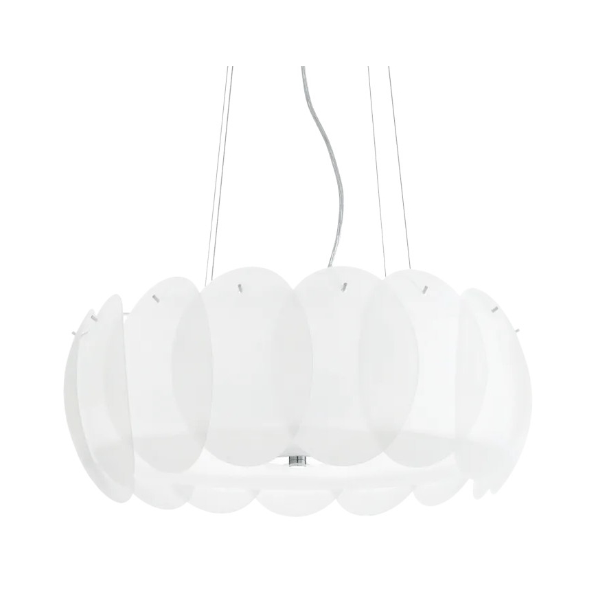 Ideal Lux - Lampadario a cavo OVALINO 8xE27/60W/230V Ø 55 cm bianco