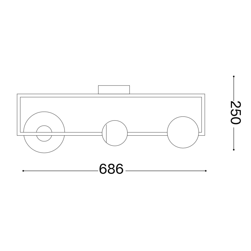 Ideal Lux - Lampadario a plafone LED ANGOLO 3xG9/3W/230V nero