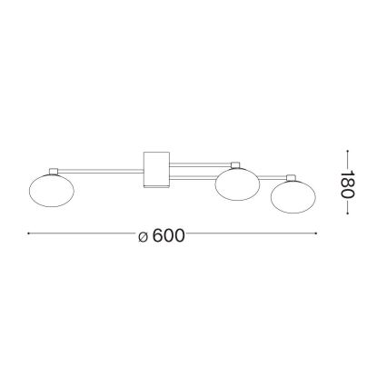 Ideal Lux - Lampadario a plafone LED HERMES 5xG9/3W/230V diametro 60 cm oro