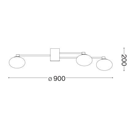 Ideal Lux - Lampadario a plafone LED HERMES 5xG9/3W/230V diametro 90 cm bianco