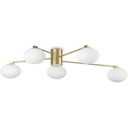 Ideal Lux - Lampadario a plafone LED HERMES 5xG9/3W/230V diametro 90 cm oro