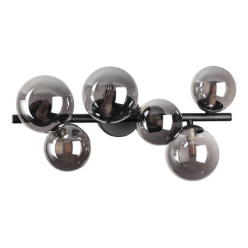 Ideal Lux - Lampadario a plafone LED PERLAGE 6xG9/3W/230V 49 cm nero/fumé