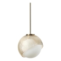 Ideal Lux - Lampadario a sospensione BLOOM 1xE27/42W/230V Ø 22 cm oro/beige fumé