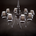 Ideal Lux - Lampadario a sospensione con catena BLANCHE 8xE14/40W/230V diametro 92 cm nero