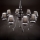 Ideal Lux - Lampadario a sospensione con catena BLANCHE 8xE14/40W/230V diametro 92 cm nero