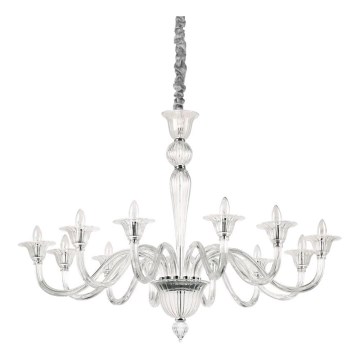 Ideal Lux - Lampadario a sospensione con catena BRIGITTA 12xE14/40W/230V diametro 120 cm limpido