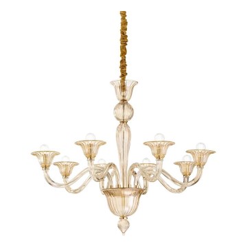 Ideal Lux - Lampadario a sospensione con catena BRIGITTA 8xE14/40W/230V diametro 89 cm ottone