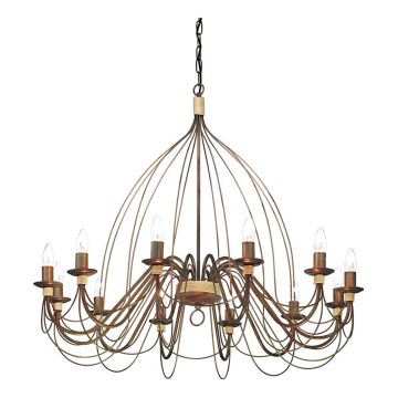 Ideal Lux - Lampadario a sospensione con catena CORTE 12xE14/40W/230V diametro 95 cm rame