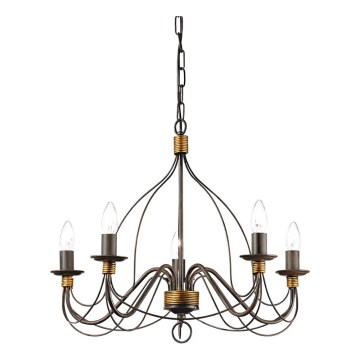 Ideal Lux - Lampadario a sospensione con catena CORTE 5xE14/40W/230V diametro 54 cm rame