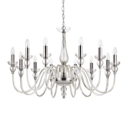 Ideal Lux - Lampadario a sospensione con catena DOGE 12xE14/40W/230V diametro 91 cm cromo lucido