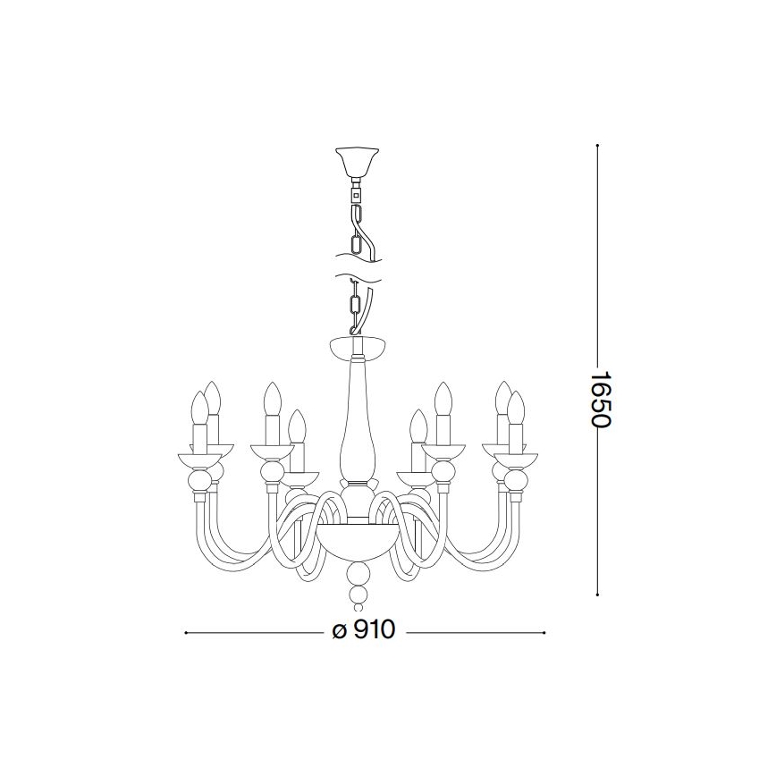 Ideal Lux - Lampadario a sospensione con catena DOGE 12xE14/40W/230V diametro 91 cm cromo lucido