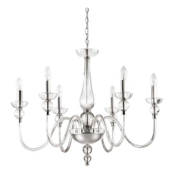 Ideal Lux - Lampadario a sospensione con catena DOGE 6xE14/40W/230V diametro 75 cm cromo lucido