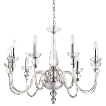 Ideal Lux - Lampadario a sospensione con catena DOGE 9xE14/40W/230V diametro 75 cm cromo lucido