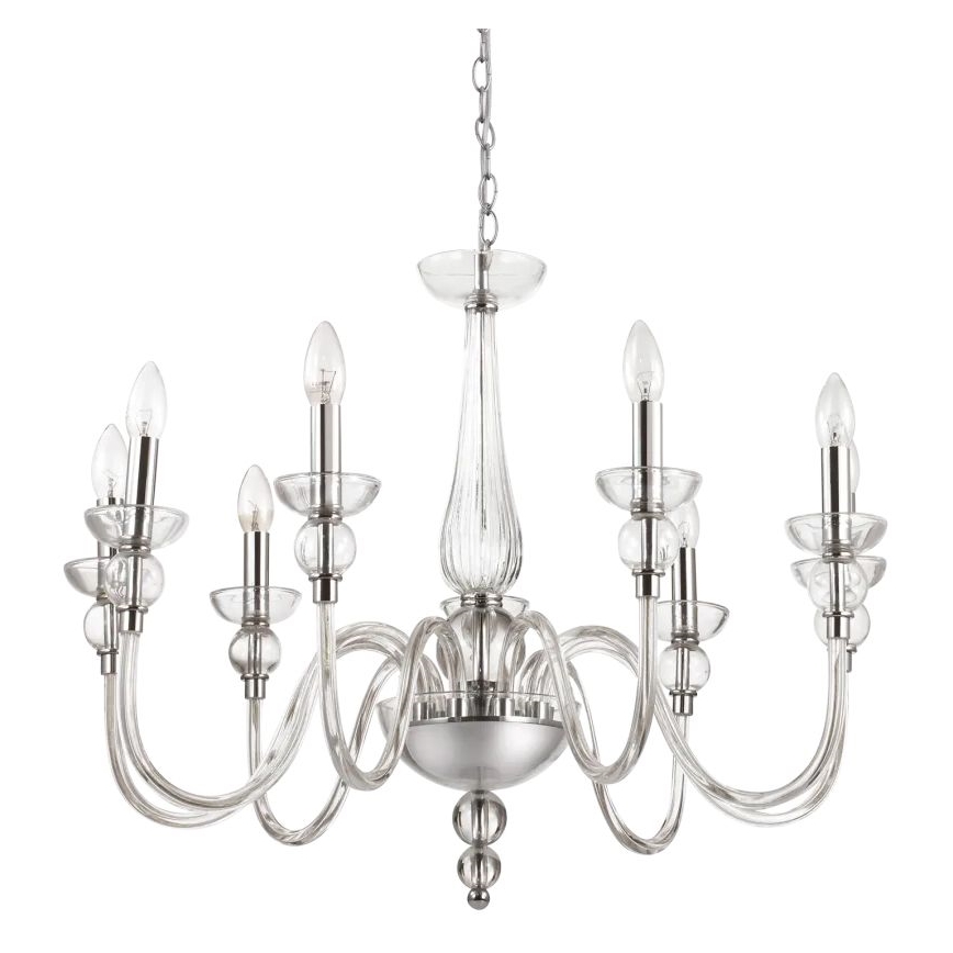 Ideal Lux - Lampadario a sospensione con catena DOGE 9xE14/40W/230V diametro 75 cm cromo lucido