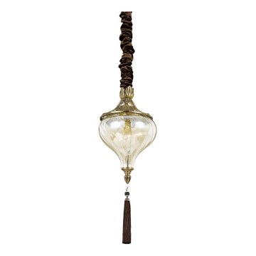 Ideal Lux - Lampadario a sospensione con catena HAREM 1xE27/42W/230V diametro 16,5 cm ottone