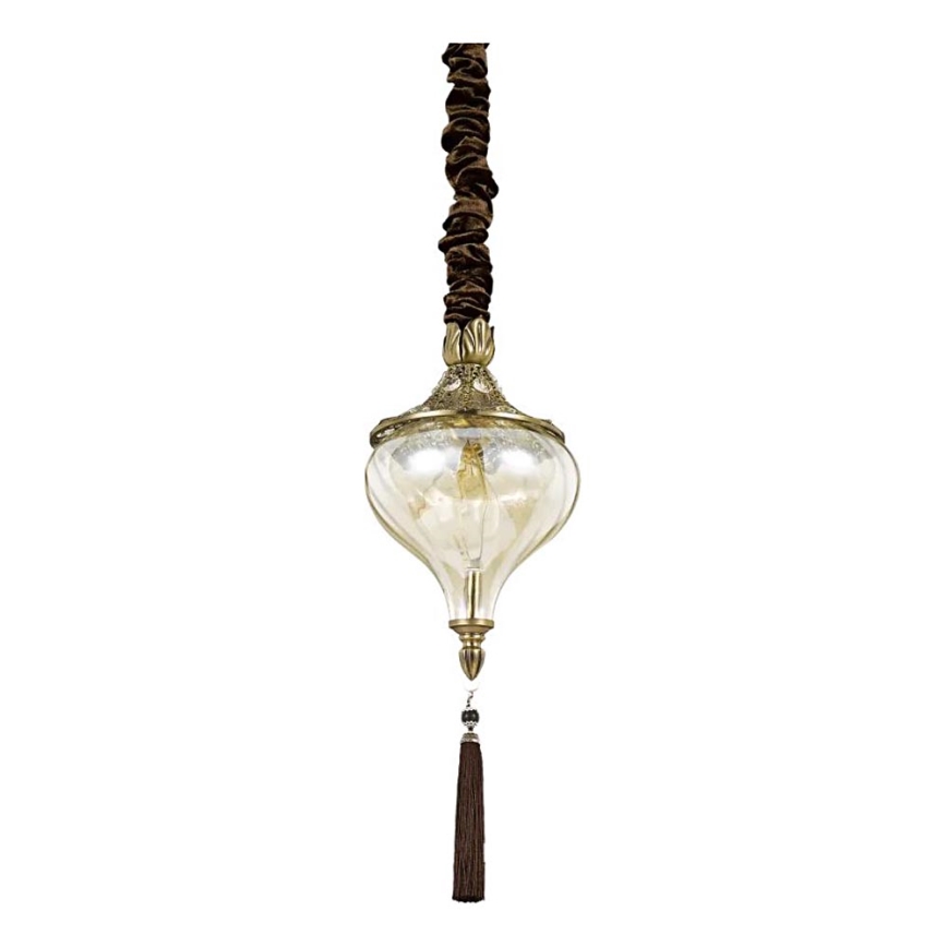 Ideal Lux - Lampadario a sospensione con catena HAREM 1xE27/42W/230V diametro 16,5 cm ottone