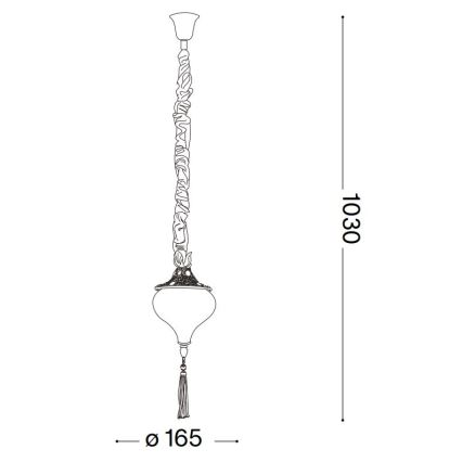 Ideal Lux - Lampadario a sospensione con catena HAREM 1xE27/42W/230V diametro 16,5 cm ottone