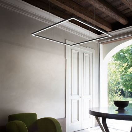 Ideal Lux - Lampadario LED a sospensione con cavo ORACLE SLIM LED/33W/230V 3000K CRI 90 50x50 cm nero
