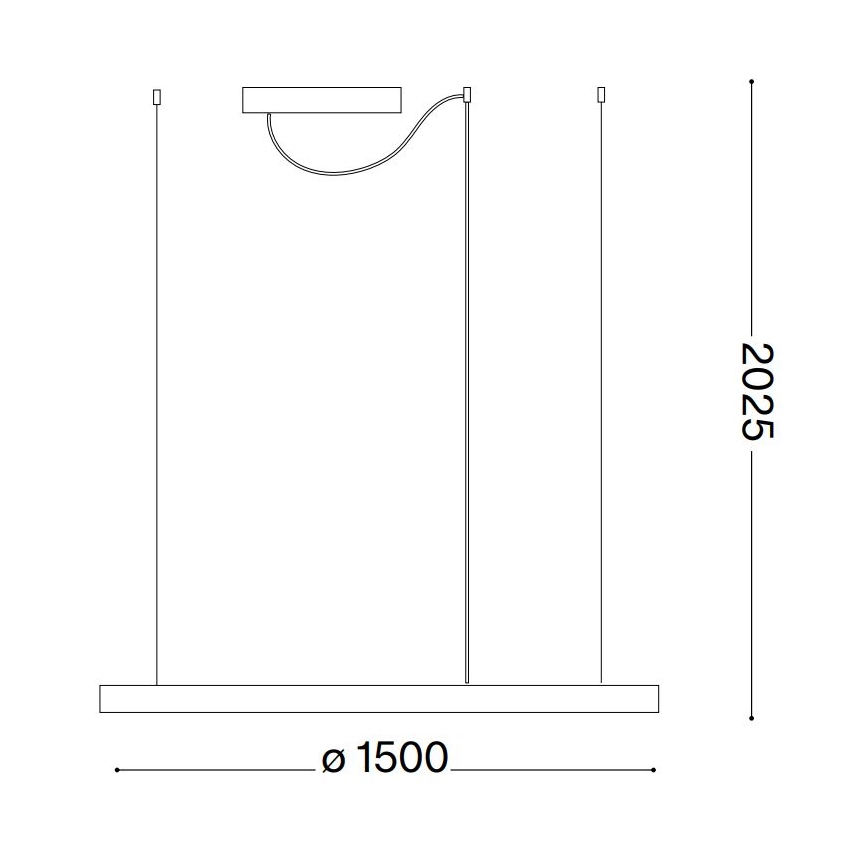 Ideal Lux - Lampadario sospeso a cavo ORACLE SLIM LED/83W/230V 3000K CRI 90 Ø 150 cm bianco