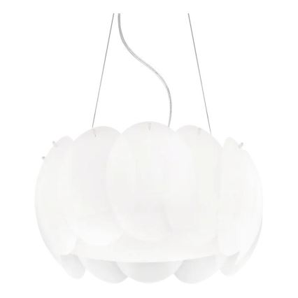 Ideal Lux - Lampadario a sospensione con cavo OVALINO 5xE27/60W/230V Ø 44 cm bianco