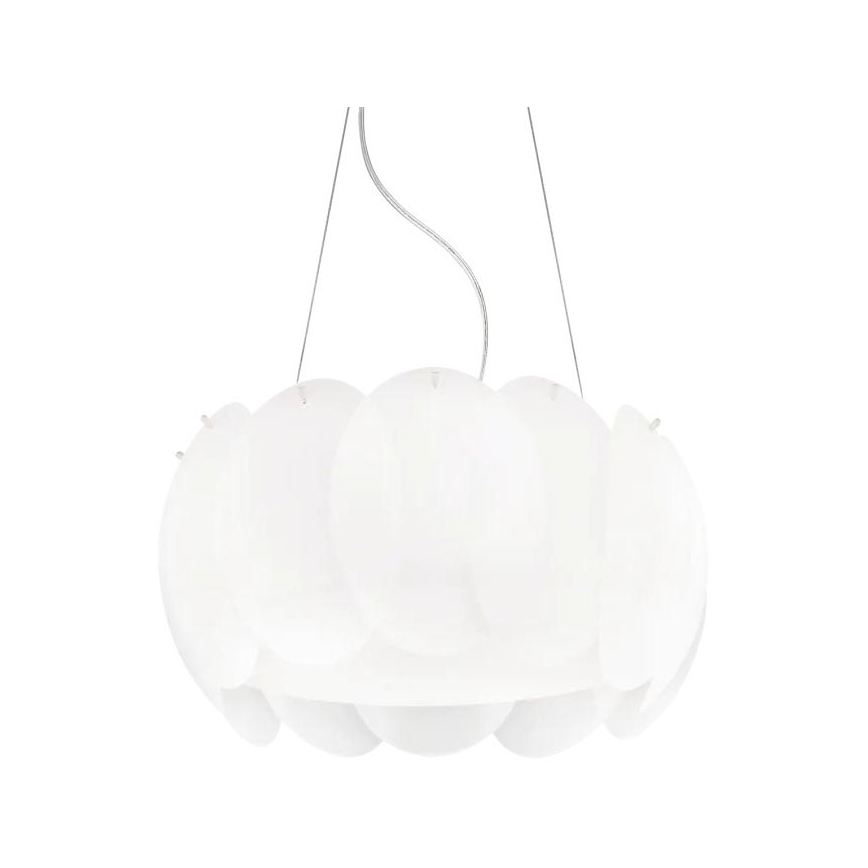 Ideal Lux - Lampadario a sospensione con cavo OVALINO 5xE27/60W/230V Ø 44 cm bianco