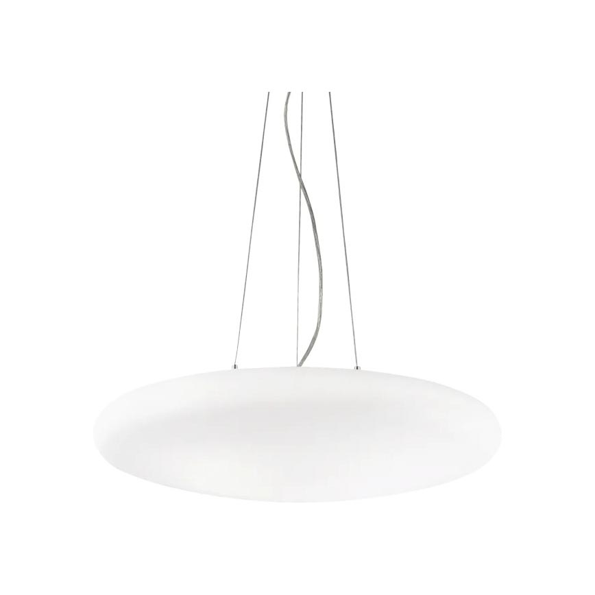 Ideal Lux - Lampadario a sospensione con cavo SMARTIES 3xE27/42W/230V, diam. 42,5 cm, bianco