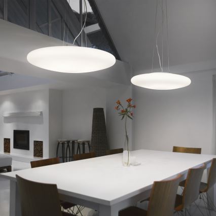 Ideal Lux - Lampadario a sospensione con cavo SMARTIES 3xE27/42W/230V, diam. 42,5 cm, bianco