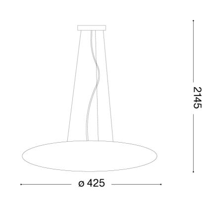 Ideal Lux - Lampadario a sospensione con cavo SMARTIES 3xE27/42W/230V, diam. 42,5 cm, bianco