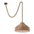 Ideal Lux - Lampadario a sospensione con filo CANAPA 1xE27/15W/230V diametro 41 cm marrone