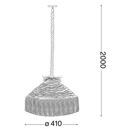 Ideal Lux - Lampadario a sospensione con filo CANAPA 1xE27/15W/230V diametro 41 cm marrone