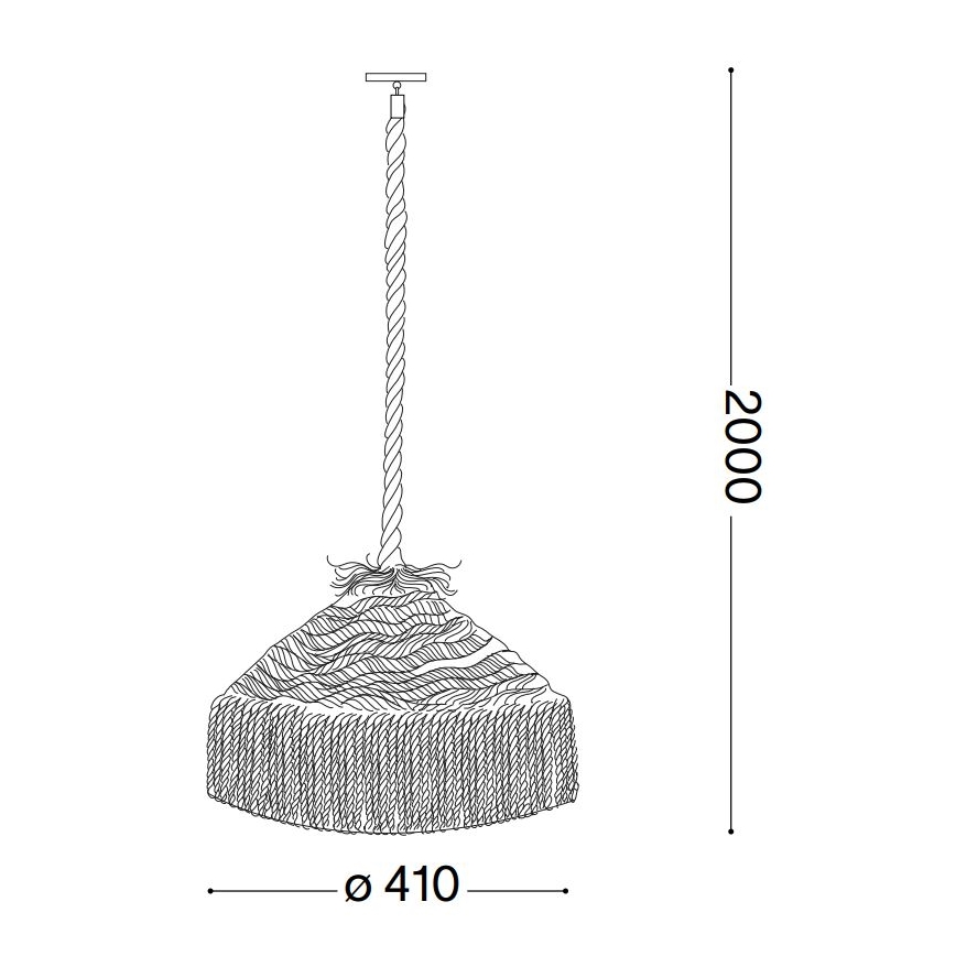 Ideal Lux - Lampadario a sospensione con filo CANAPA 1xE27/15W/230V diametro 41 cm marrone