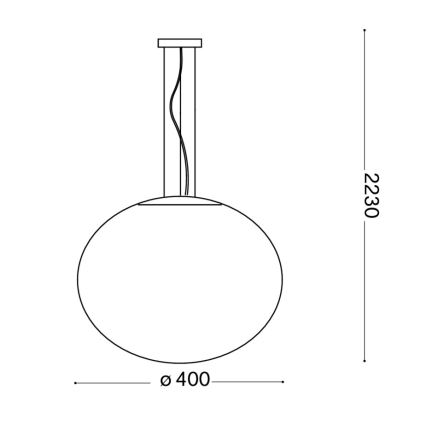 Ideal Lux - Lampadario a sospensione con filo CANDY 1xE27/42W/230V diametro 40 cm bianco