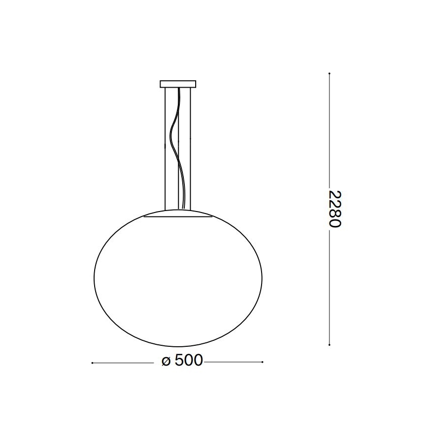 Ideal Lux - Lampadario a sospensione con filo CANDY 1xE27/42W/230V diametro 50 cm bianco