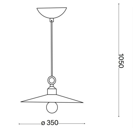 Ideal Lux - Lampadario a sospensione con filo CANTINA 1xE27/42W/230V diametro 35 cm bronzo