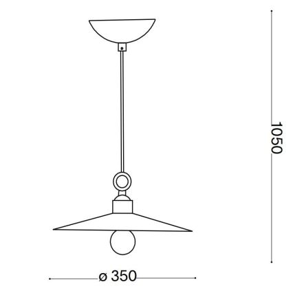 Ideal Lux - Lampadario a sospensione con filo CANTINA 1xE27/42W/230V diametro 35 cm rame